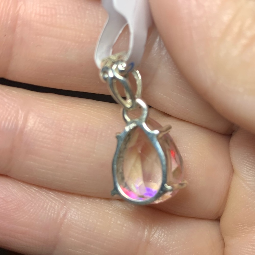 Solid Sterling Multifaceted Moon Glow Mystic Topaz - image 8